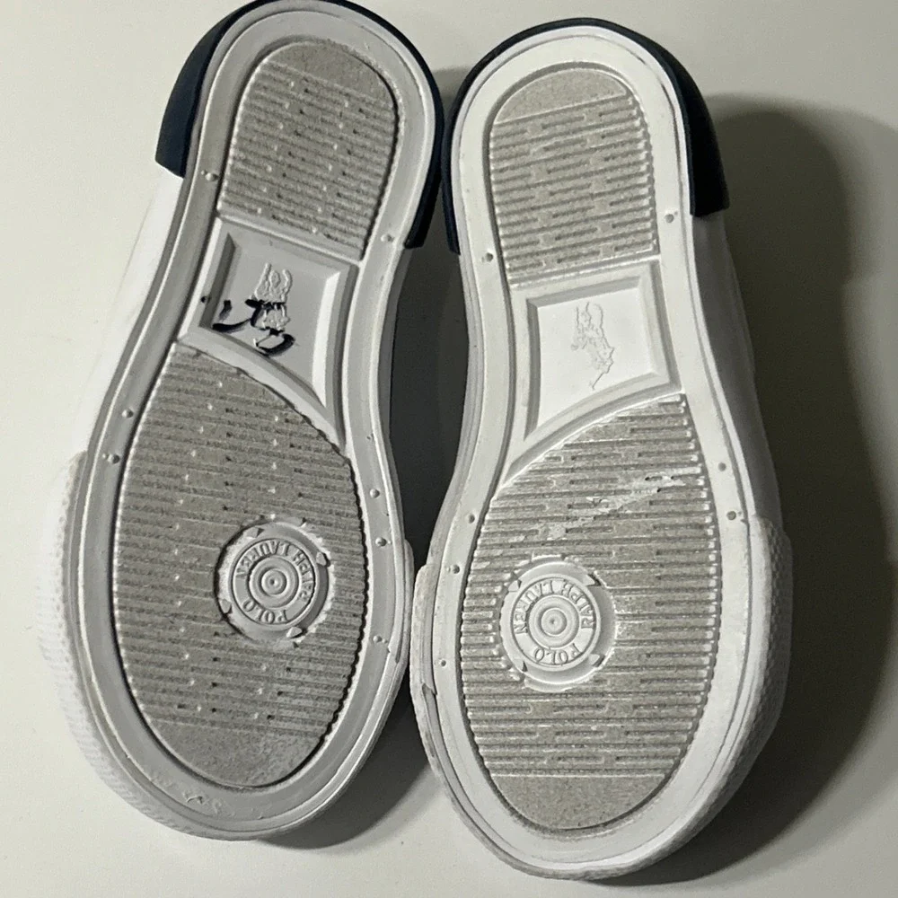 Polo Ralph Lauren Kids White Slip On Sneakers w/ Logo Size 7 (toddler). No Laces